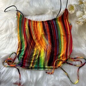 Multicolor Striped Crop Top